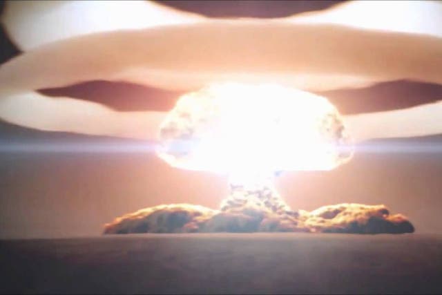 A mushroom cloud from the most powerful nuclear weapon ever detonated, the Tsara Bomba
