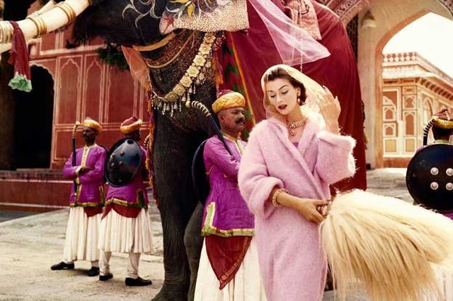 Anne Gunning in Jaipur by Norman Parkinson, 1956