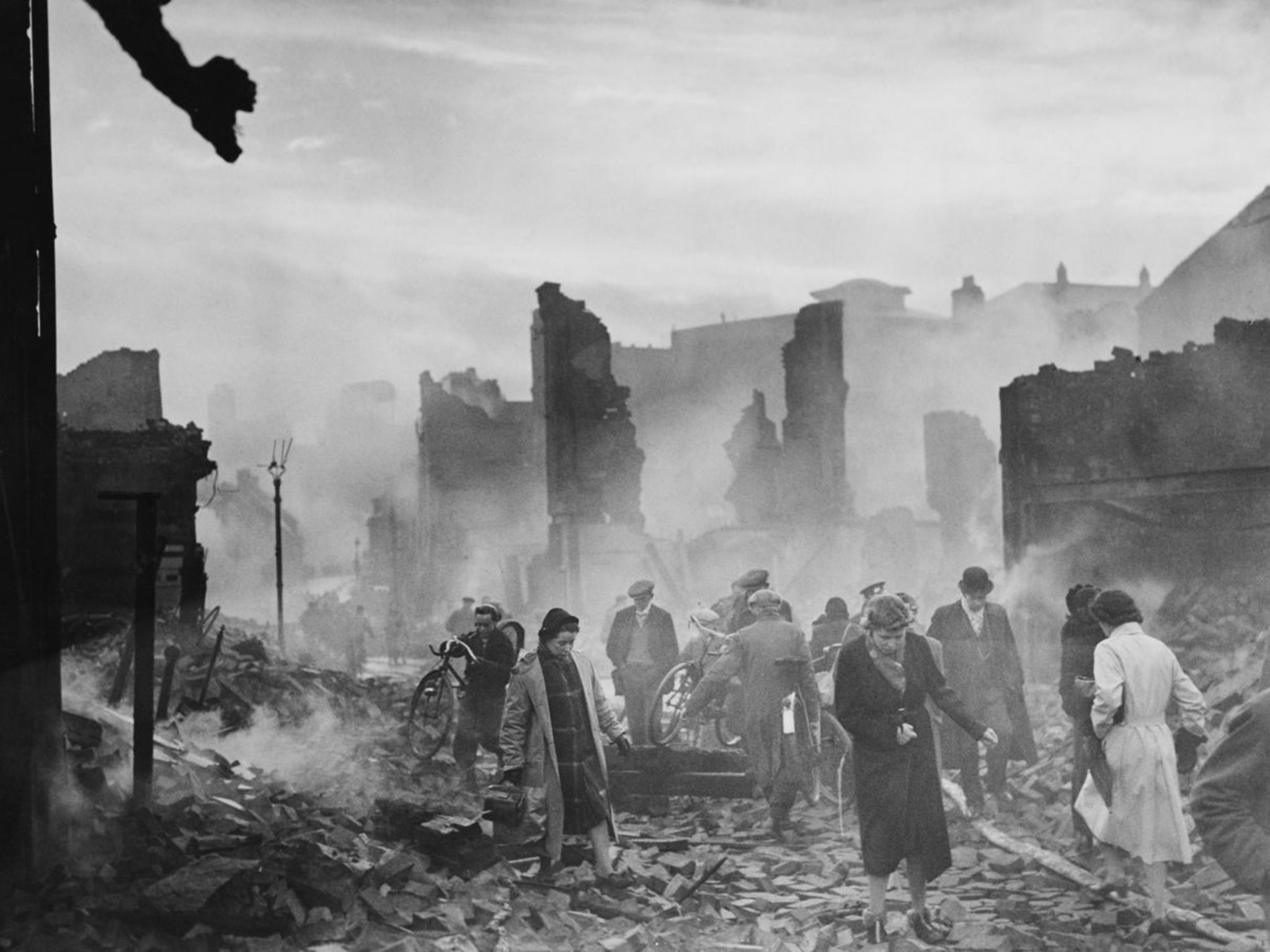 Out of the ashes: the ruins of Earl Street in Coventry following the Blitz in November 1940