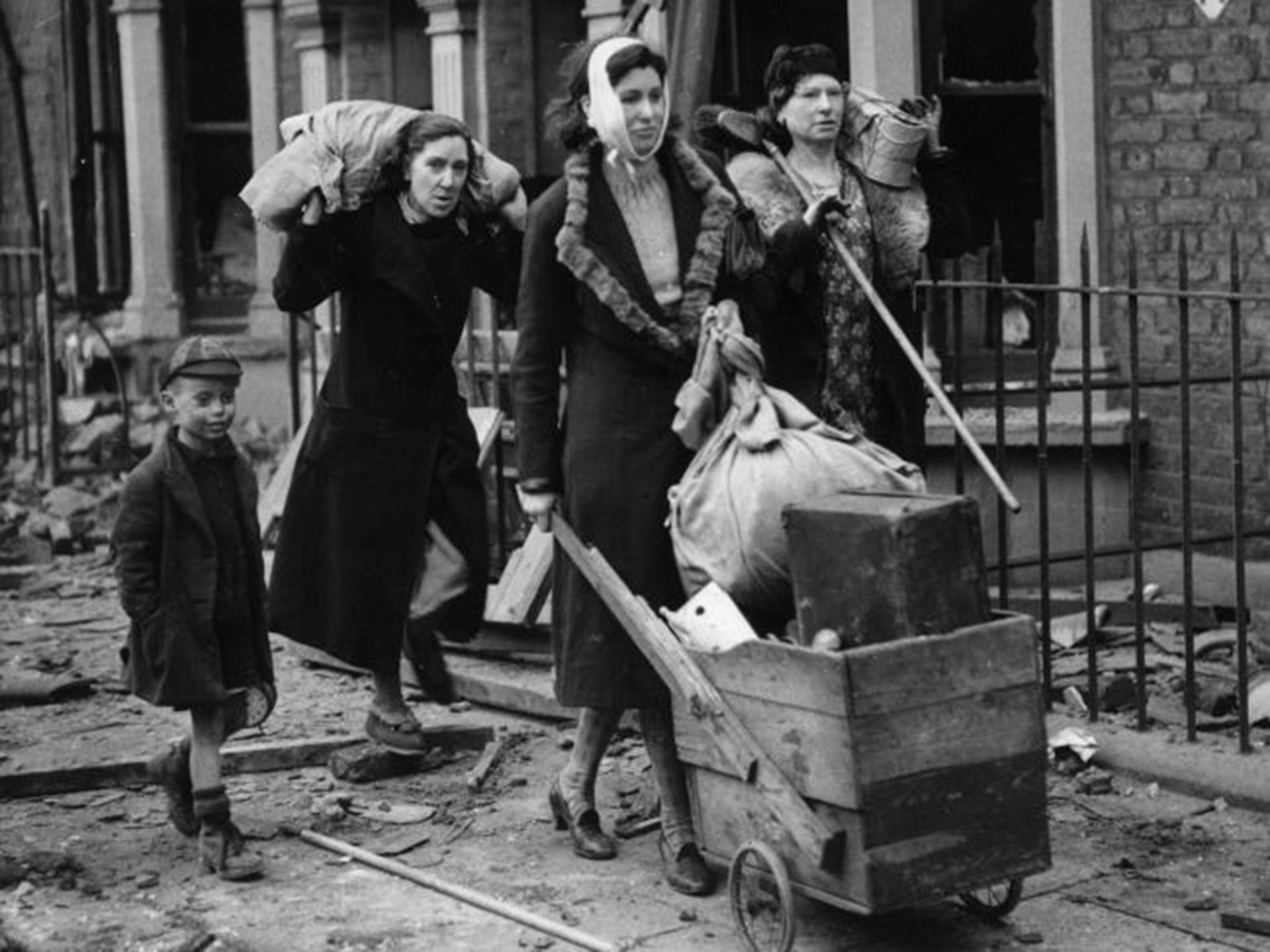 Blitz spirit: Londoners make good their escape after German air raids in 1940