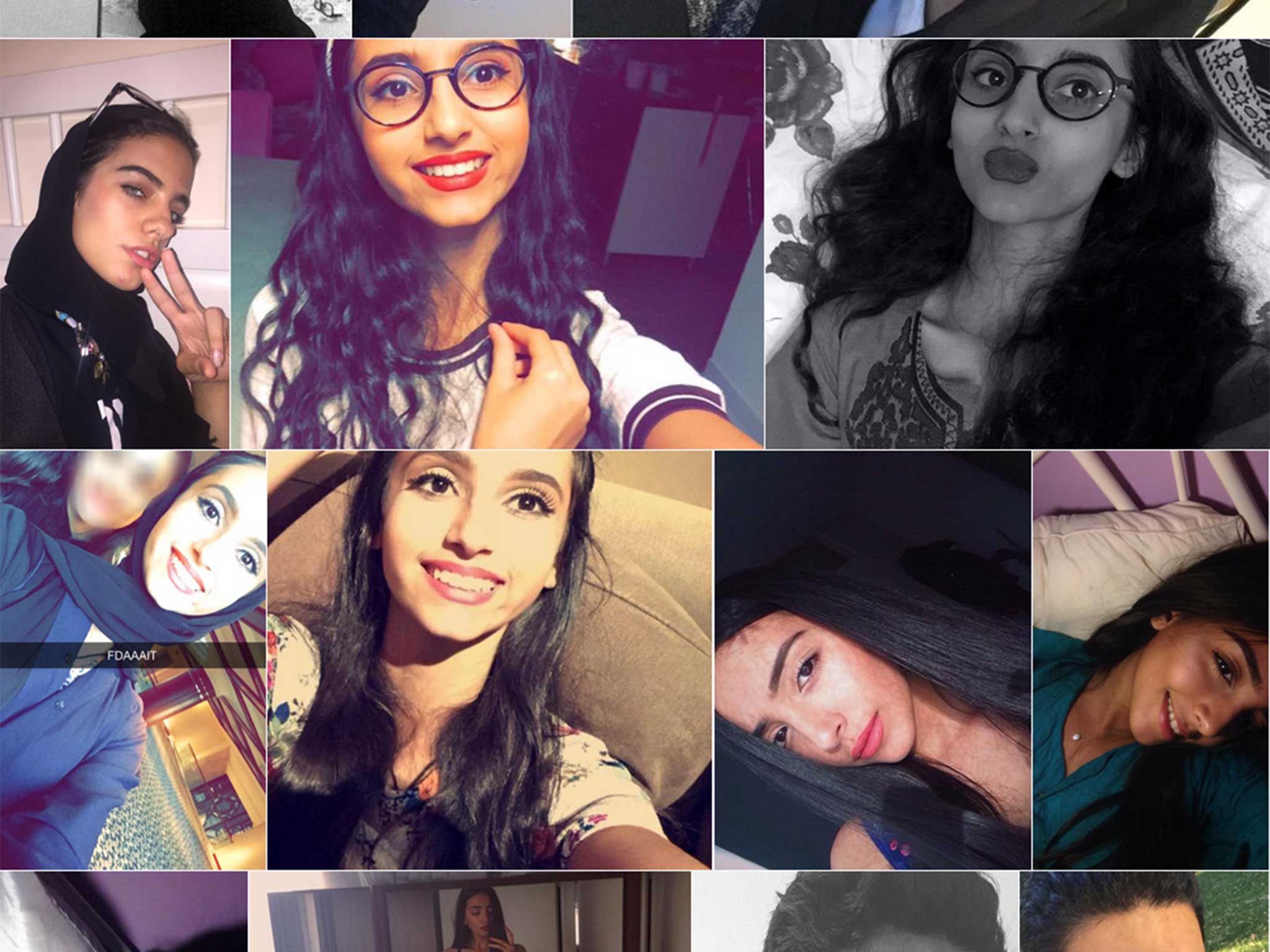 A screengrab from Twitter showing some of the woman and girls participating in the hashtag