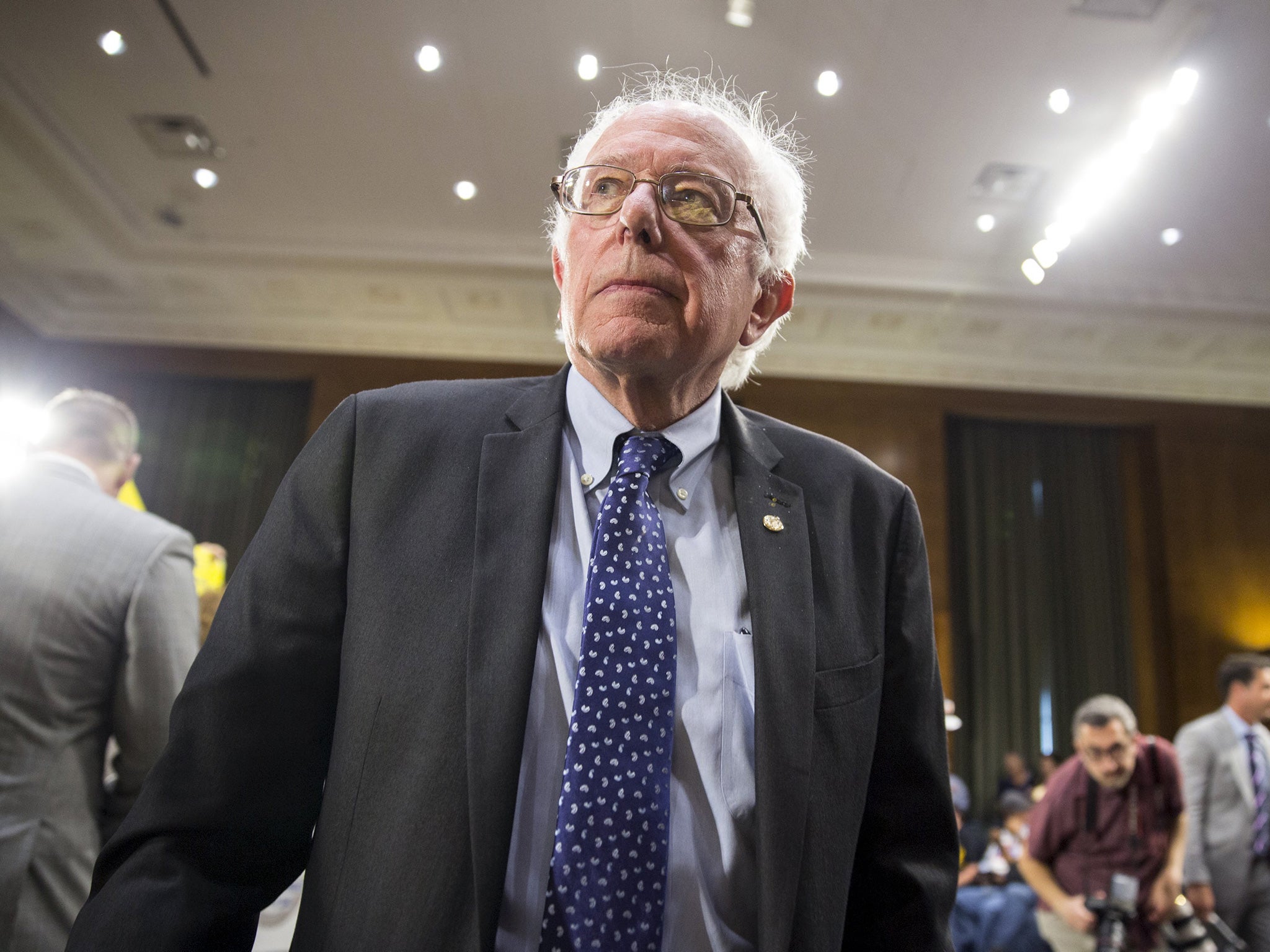 Democratic presidential candidate Sen. Bernie Sanders (I-VT) takes part in a rally to preserve union pensions on Capitol Hill in Washington September 10, 2015.