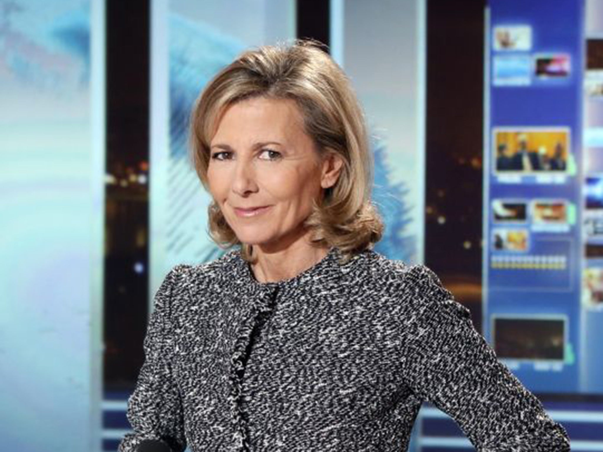 Claire Chazal, pictured before a news broadcast on channel TF1