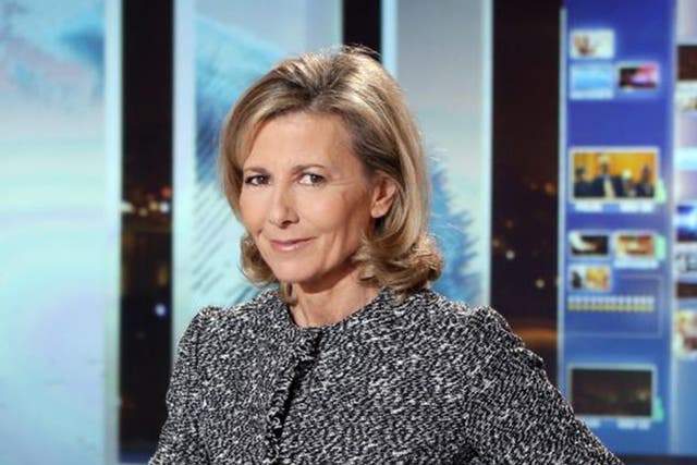 Claire Chazal, pictured before a news broadcast on channel TF1