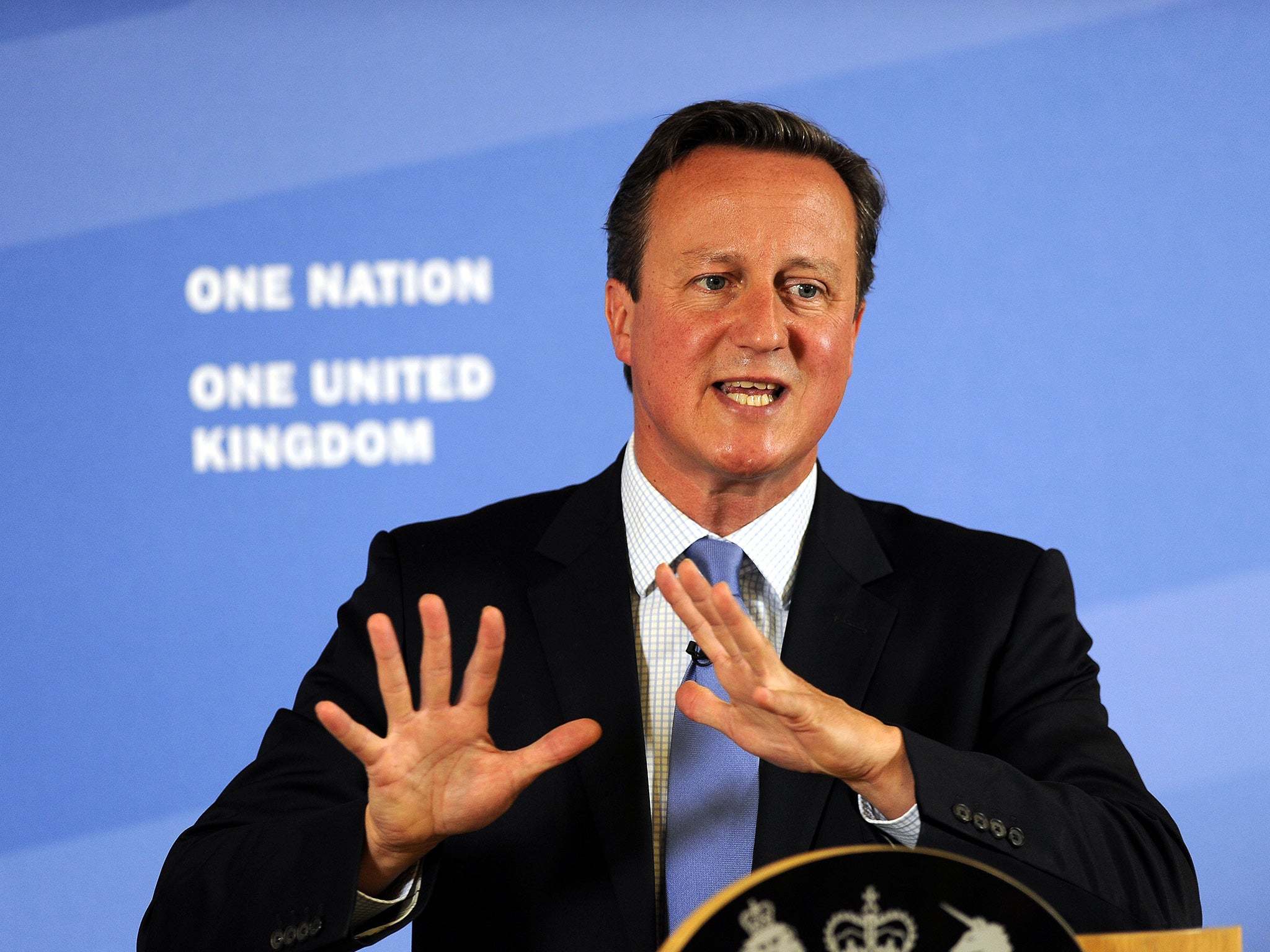 David Cameron, in Leeds yesterday, is too fearful of Tory backbenchers and Ukip to join EU quotas