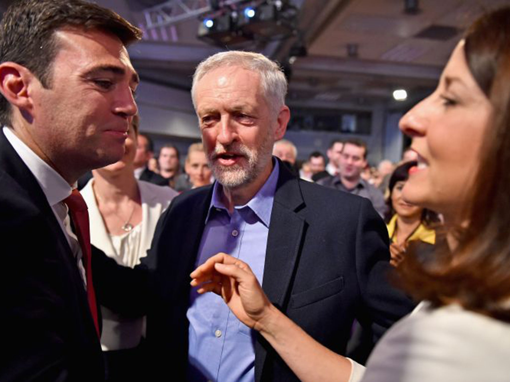 Andy Burnham, left, is the only one of Mr Corbyn’s fellow candidates who is willing to serve in his shadow cabinet. Liz Kendall, right, has already counted herself out