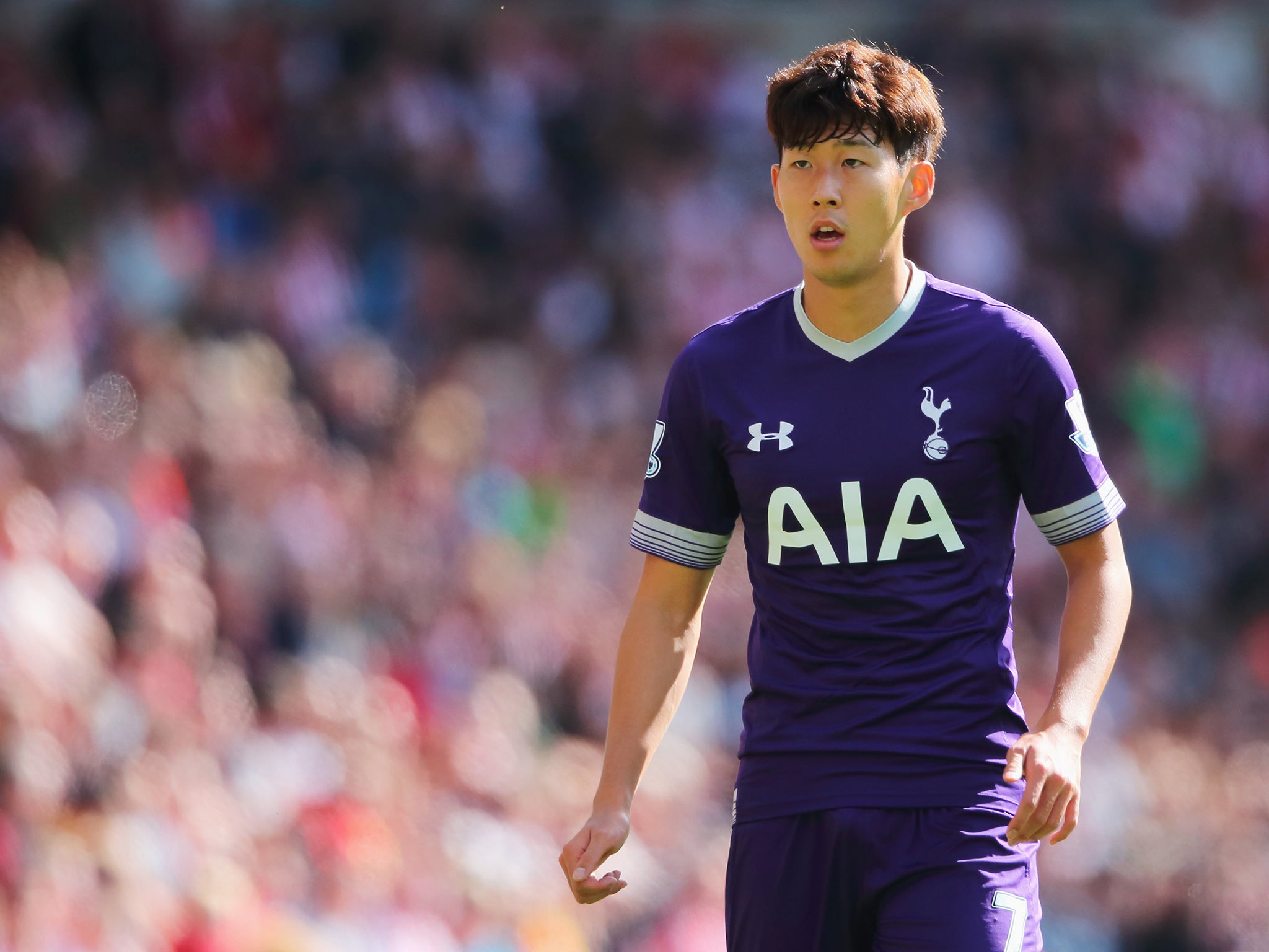 Heung-Min Son in action on his Spurs debut against Sunderland