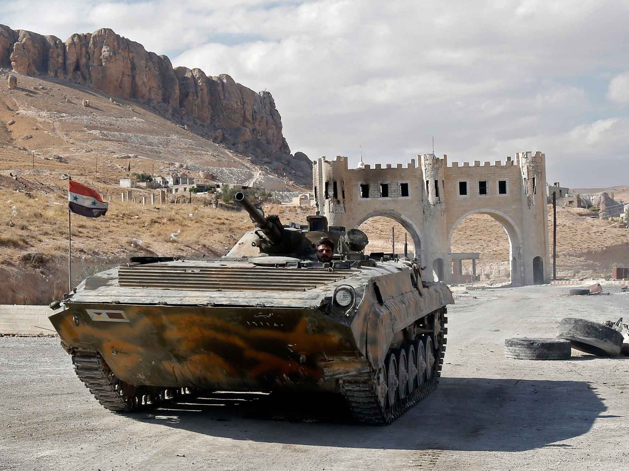 A Russian made Syrian army armoured personnel carrier