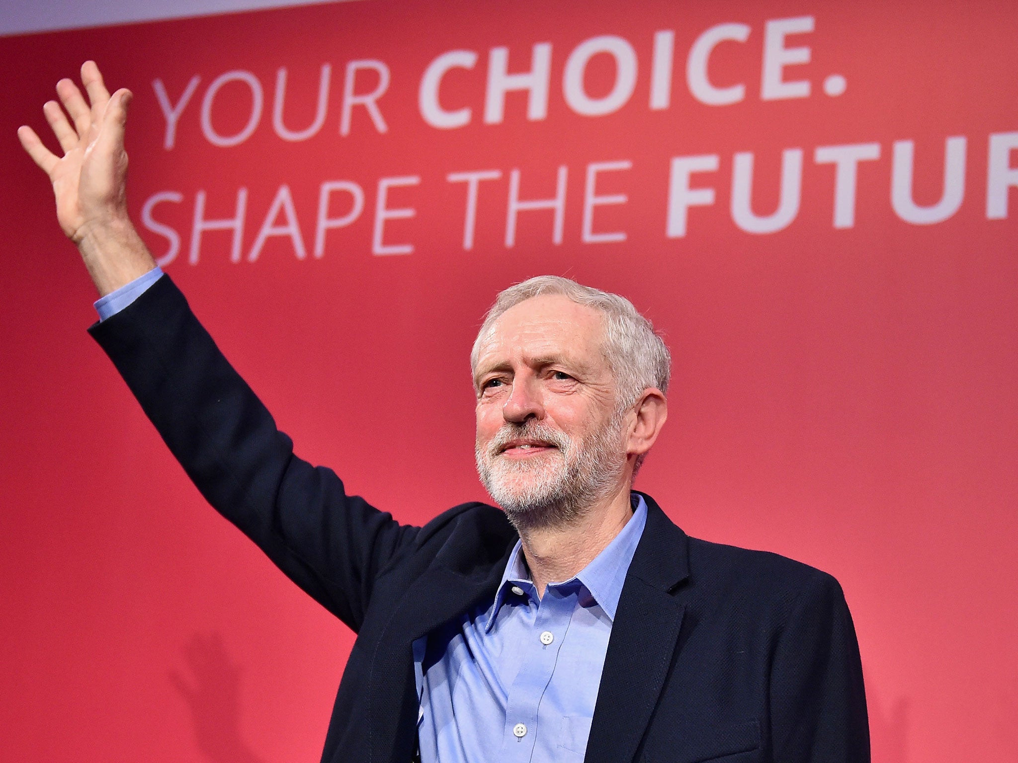 Jeremy Corbyn is announced as the new leader of the Labour Party at the Queen Elizabeth II conference centre on 12 September 2015
