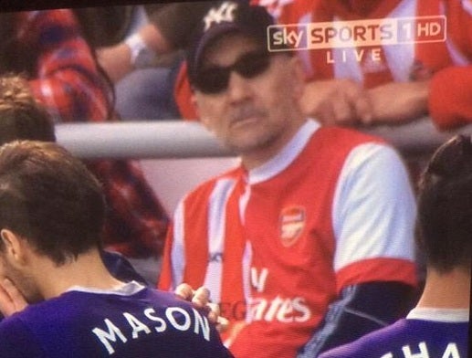 The supporter in his controversial shirt