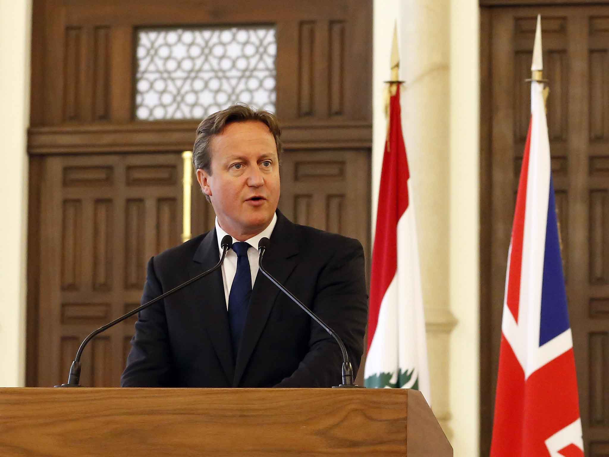 Mr Cameron said there should be no distinction between a humanitarian response to Syrian refugees and military action