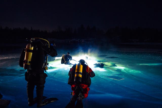 The polar explorers will dive beneath the frozen lakes of Lapland