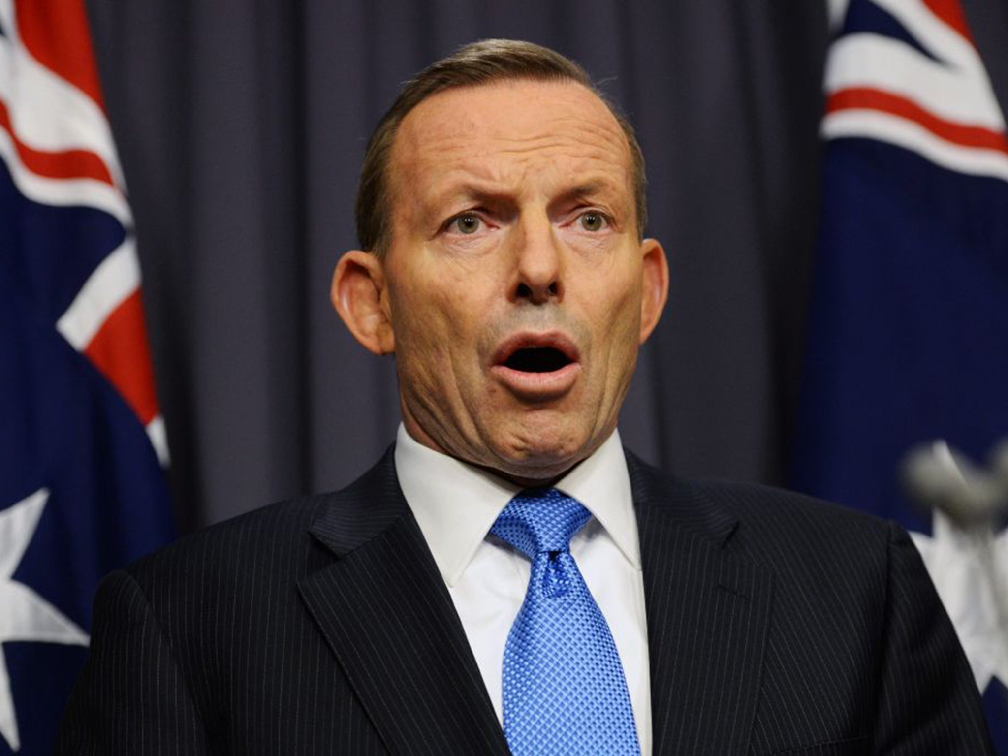 Tony Abbott at his departing press conference as prime minister in 2015