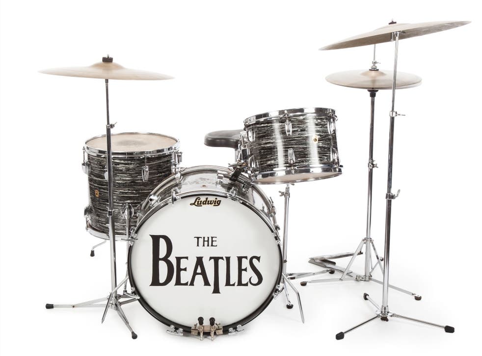 Starr’s first 1963 Ludwig Oyster black pearl three-piece drum kit