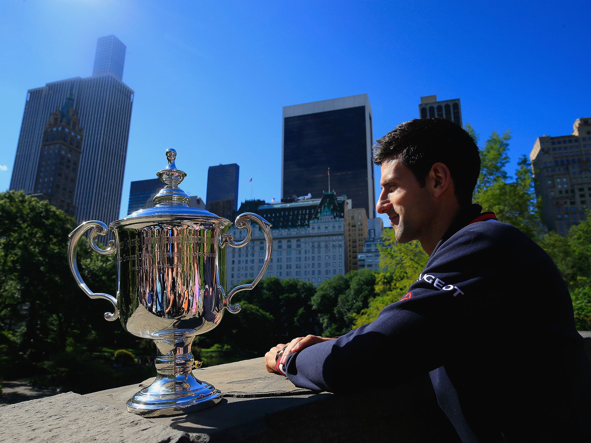 Novak Djokovic with the US Open trophy in New York