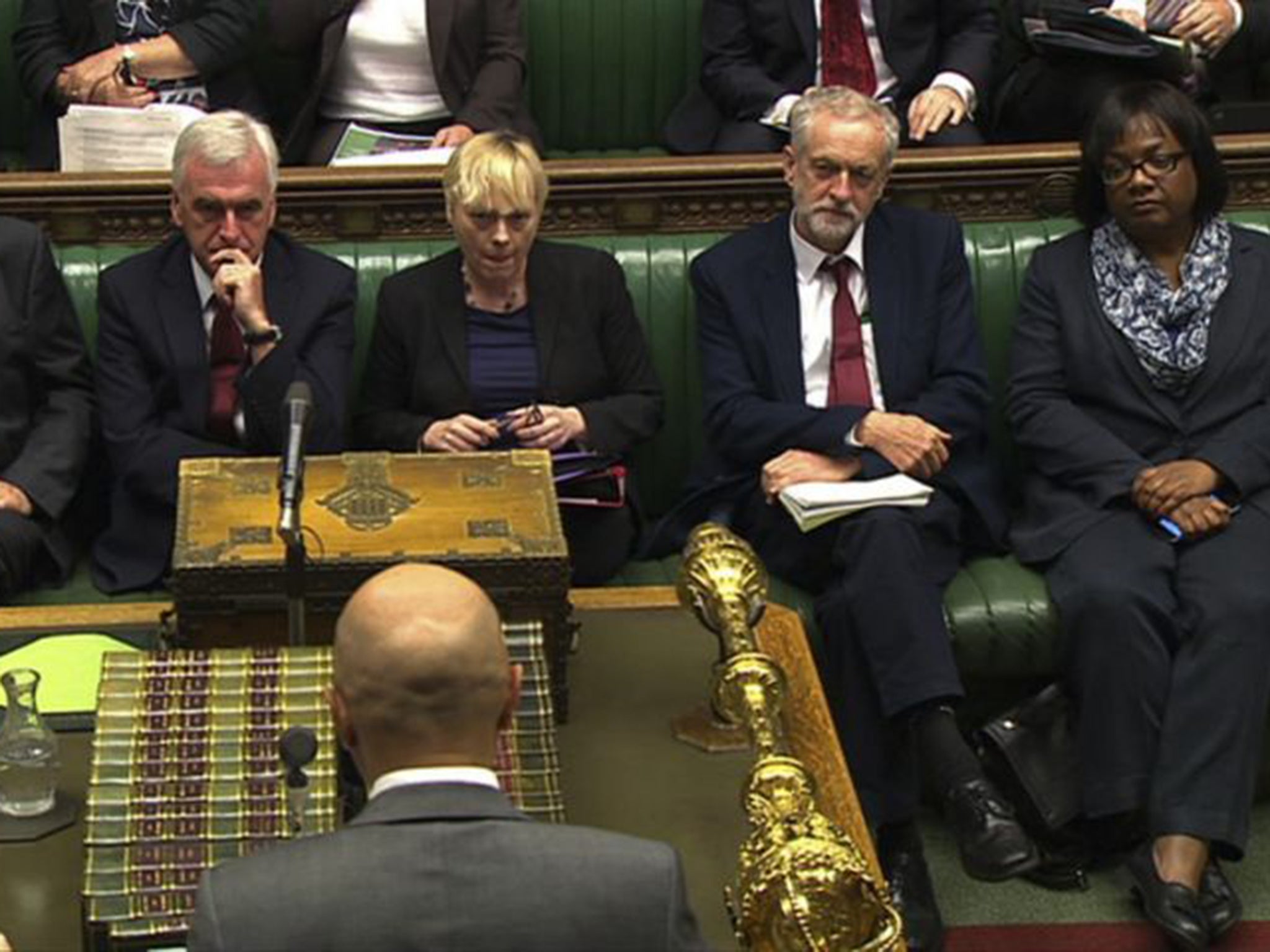 Jeremy Corbyn has come under attack for his selection of John McDonnell as shadow Chancellor, pictured left, and over the absence of women in the most senior Shadow Cabinet posts (AFP)