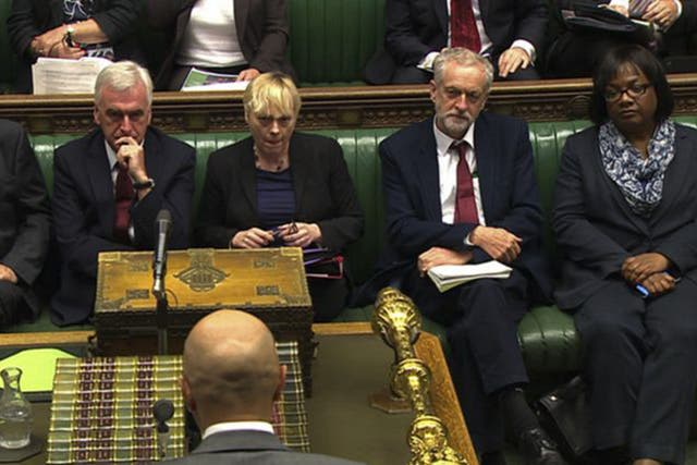 Jeremy Corbyn has come under attack for his selection of John McDonnell as shadow Chancellor, pictured left, and over the absence of women in the most senior Shadow Cabinet posts (AFP)