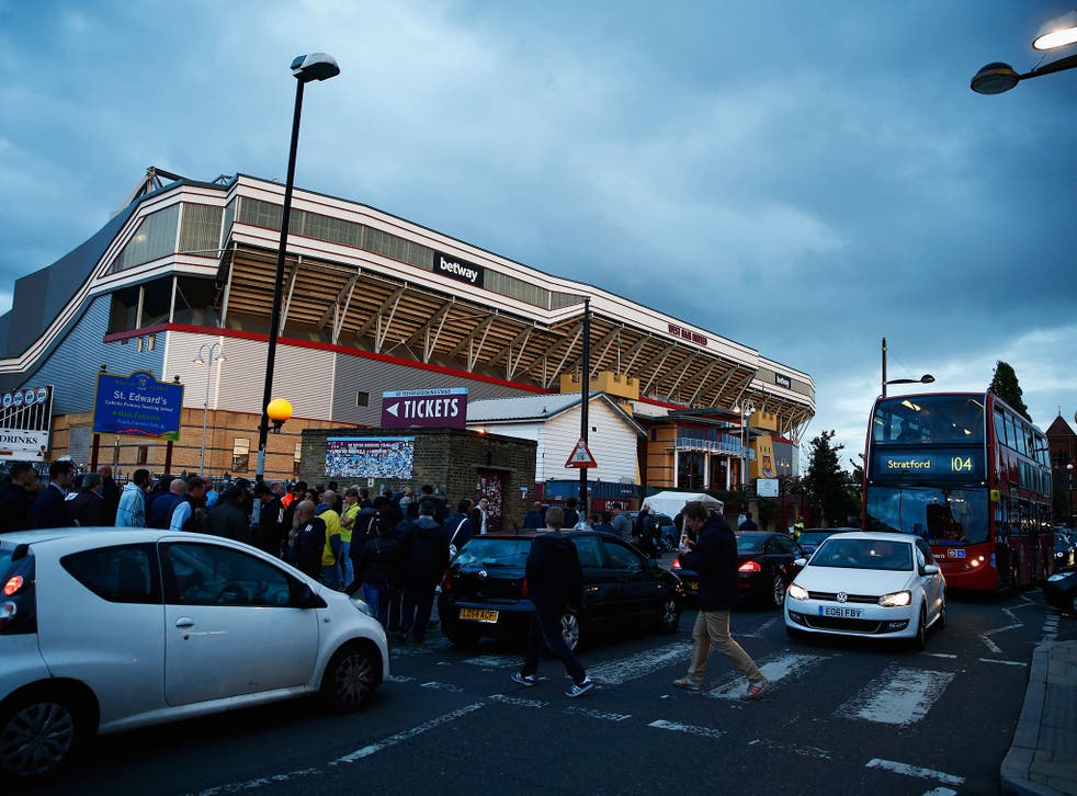 A view of the traffic outside West Ham's stadium