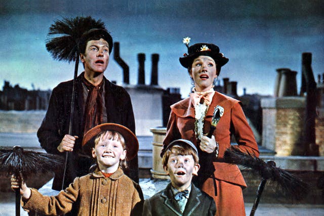 <p>Mary Poppins, Dick Van Dyke, Julie Andrews, Karen Dotrice, Matthew Garber
1964</p>