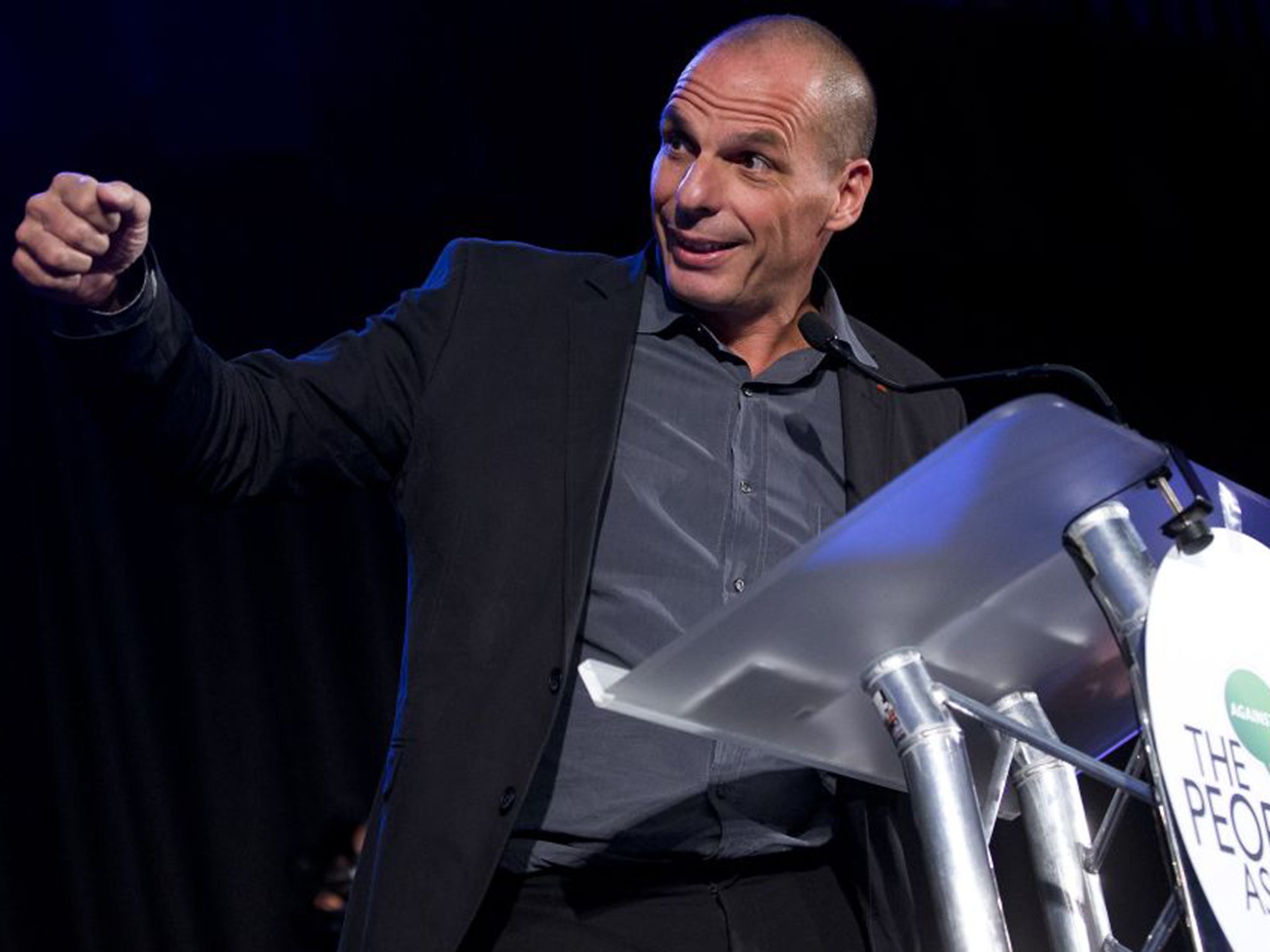 Former Greek finance minister, Yanis Varoufakis, was speaking at a meeting of The People's Assembly in London on Monday