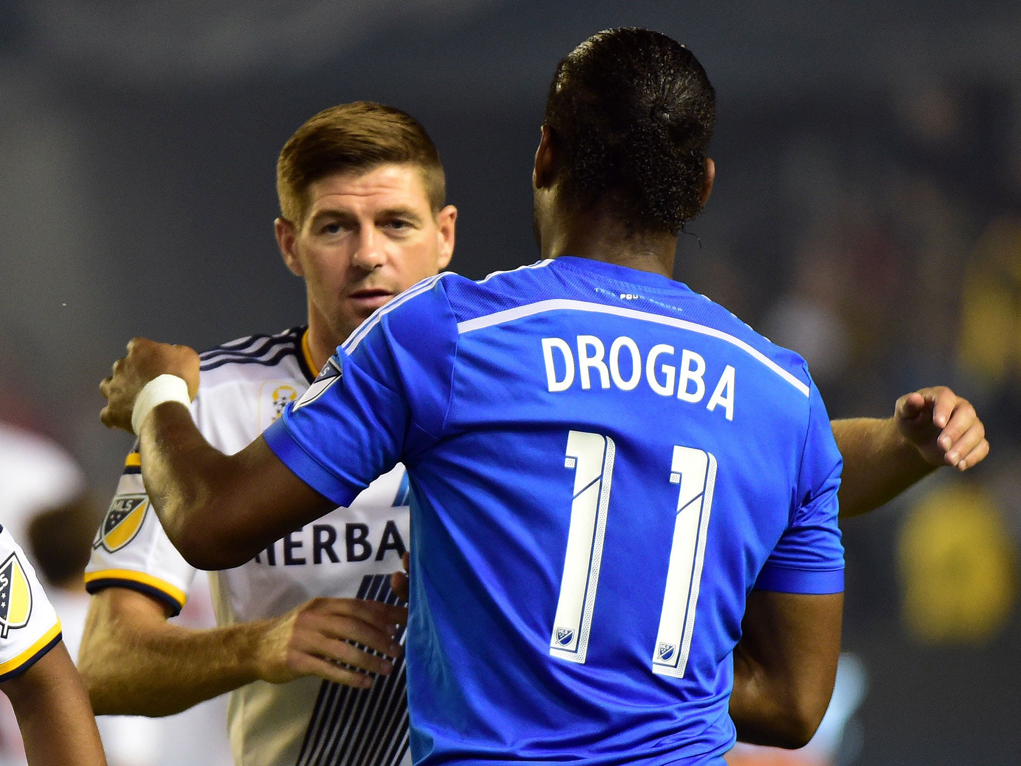 Gerrard faced former foe Didier Drogba in the MLS on Saturday night