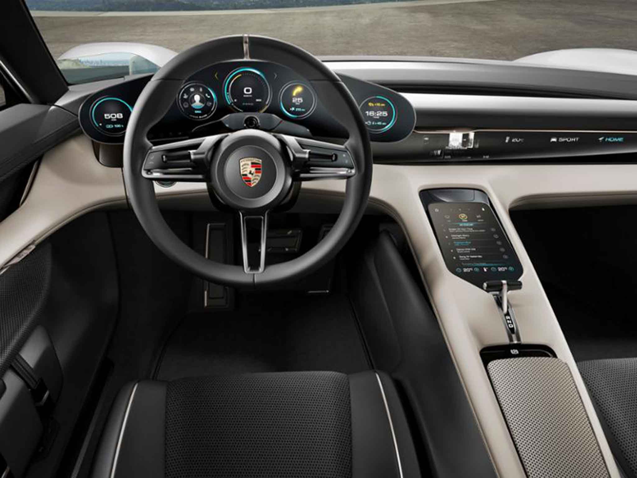 The interior matches the car's futuristic engineering concepts