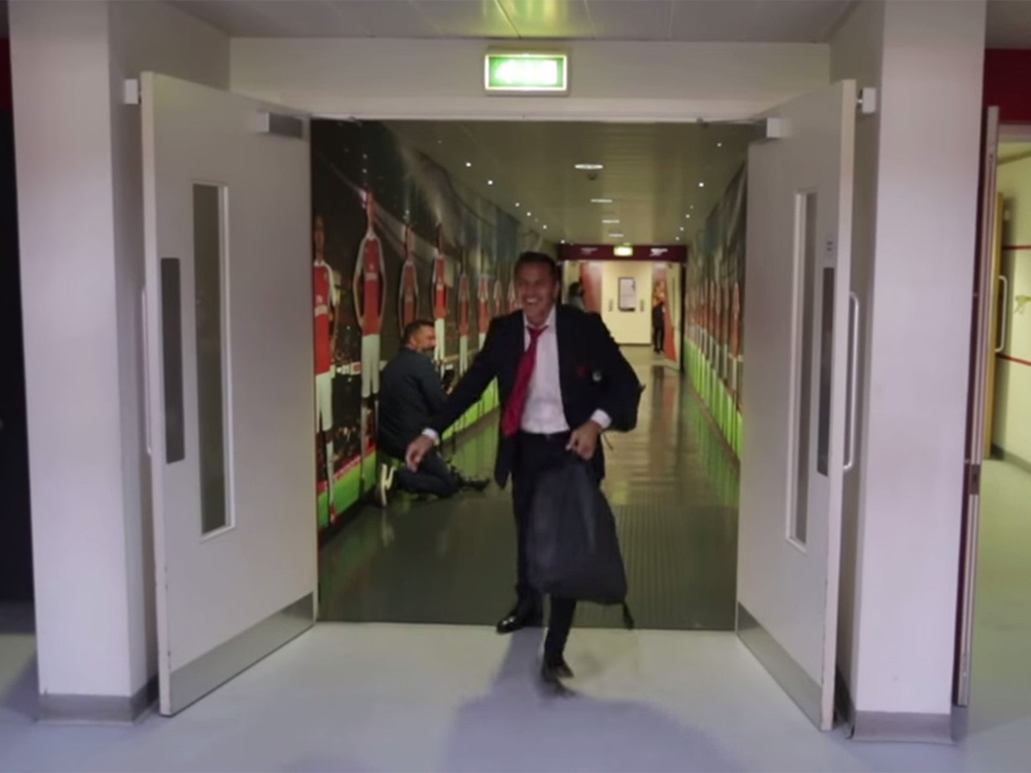 Alexis Sanchez strolls off mischievously having altered his cut-out