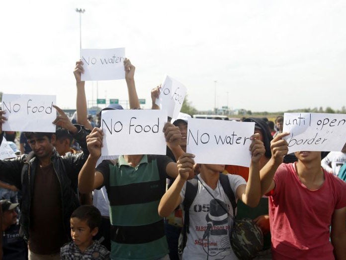 Refugees say they will not eat or drink until Hungary re-opens its border