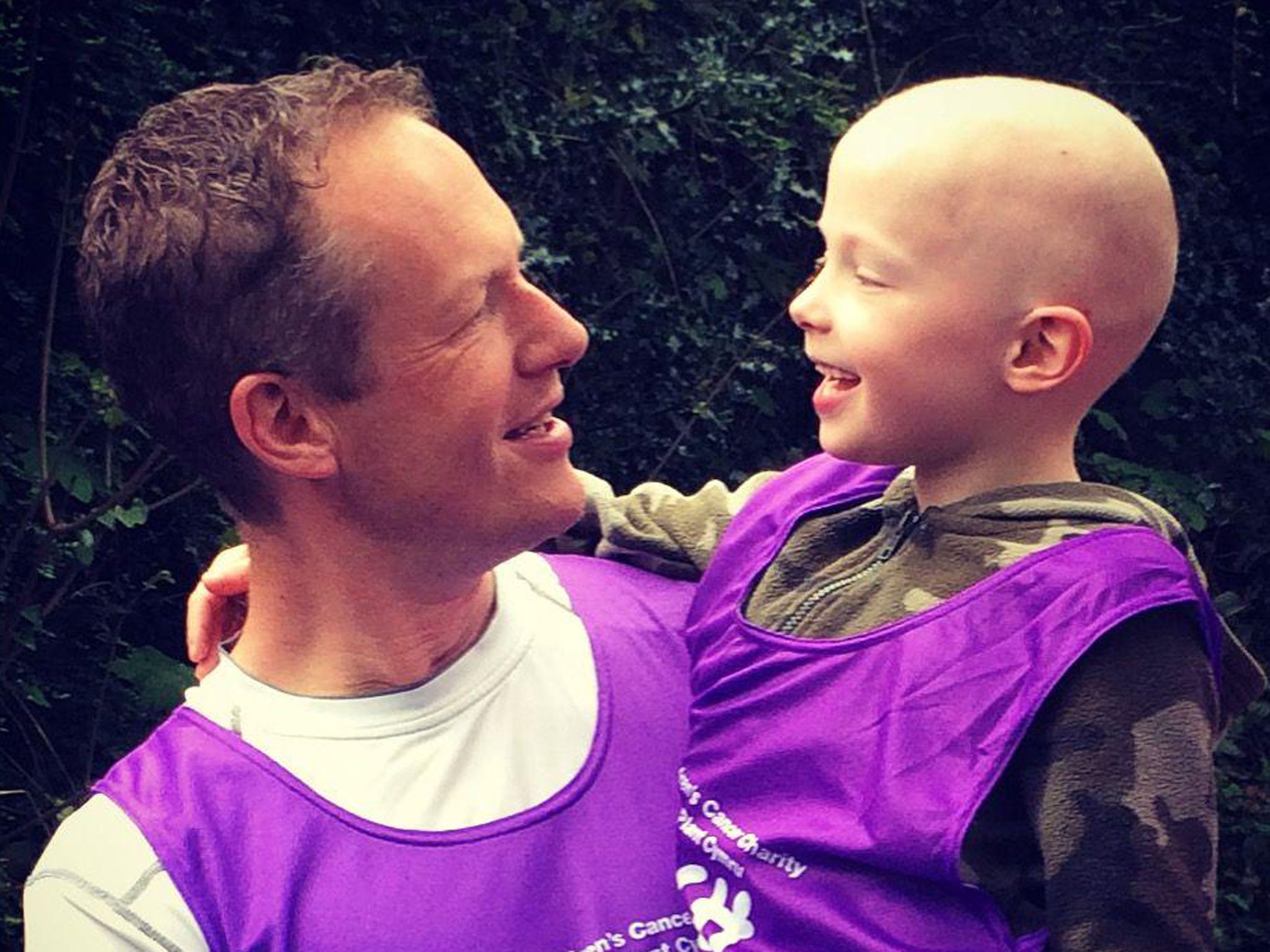 James Rudolf with his son, Oscar, who was diagnosed with cancer last year.