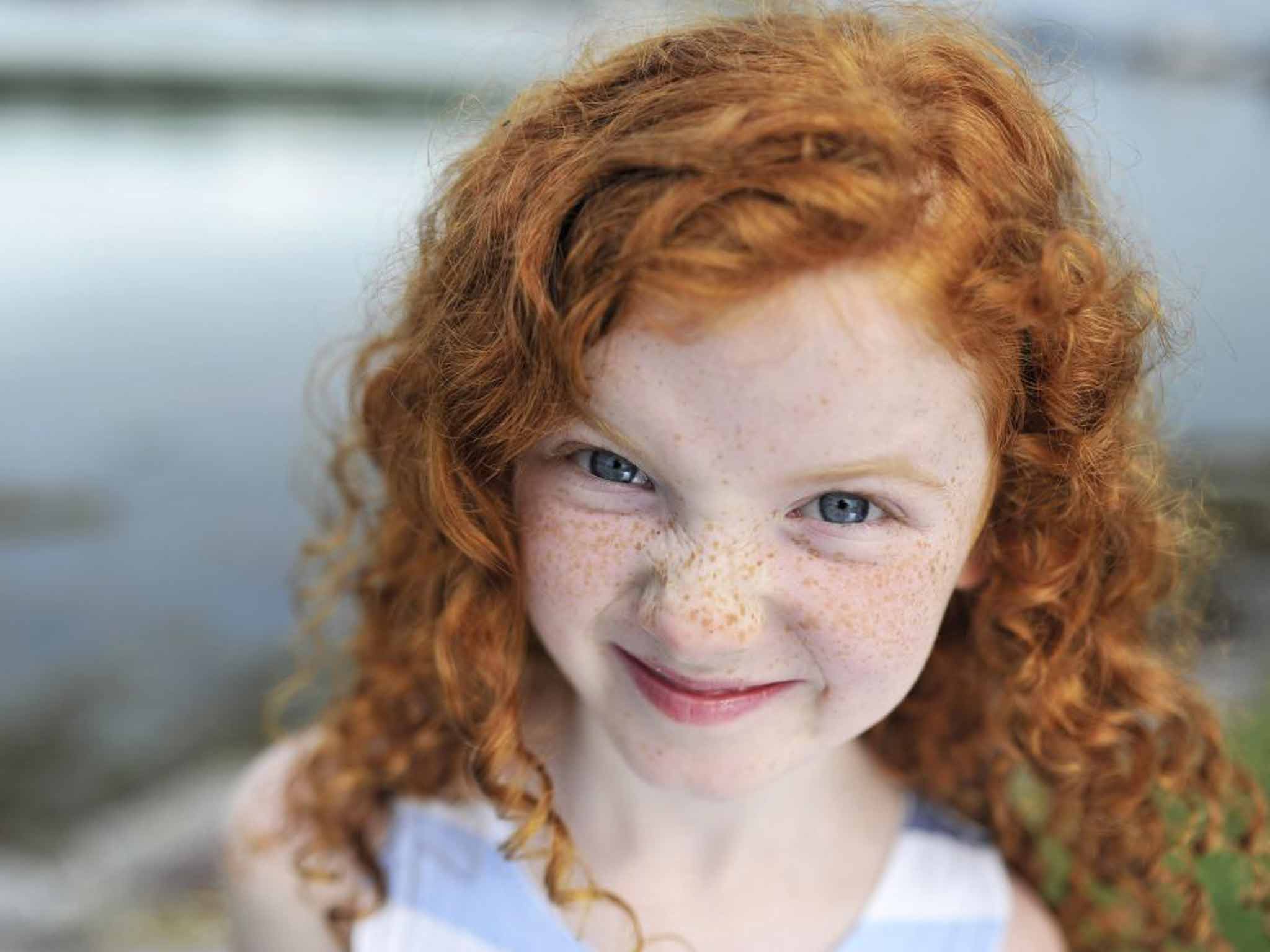 Rhea Reidy, aged 7, at the Irish Redhead Convention, which celebrates red hair each year in the village of Crosshaven