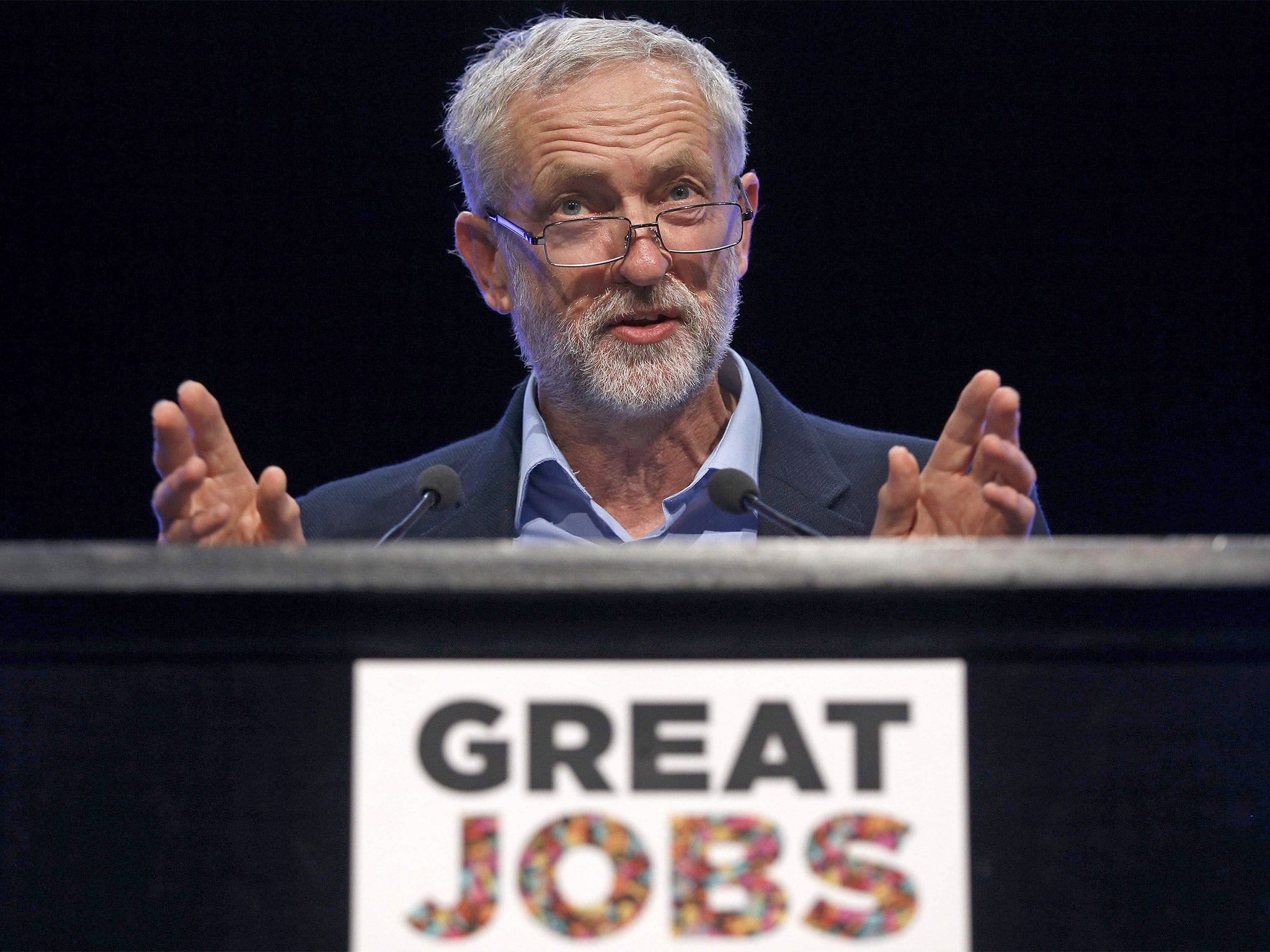 Jeremy Corbyn addressing the TUC congress in Brighton on Tuesday