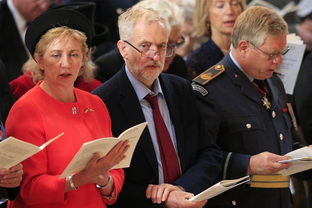 Jeremy Corbyn attends the Battle of Britain 75th anniversary service at St Paul’s Cathedral on Tuesday