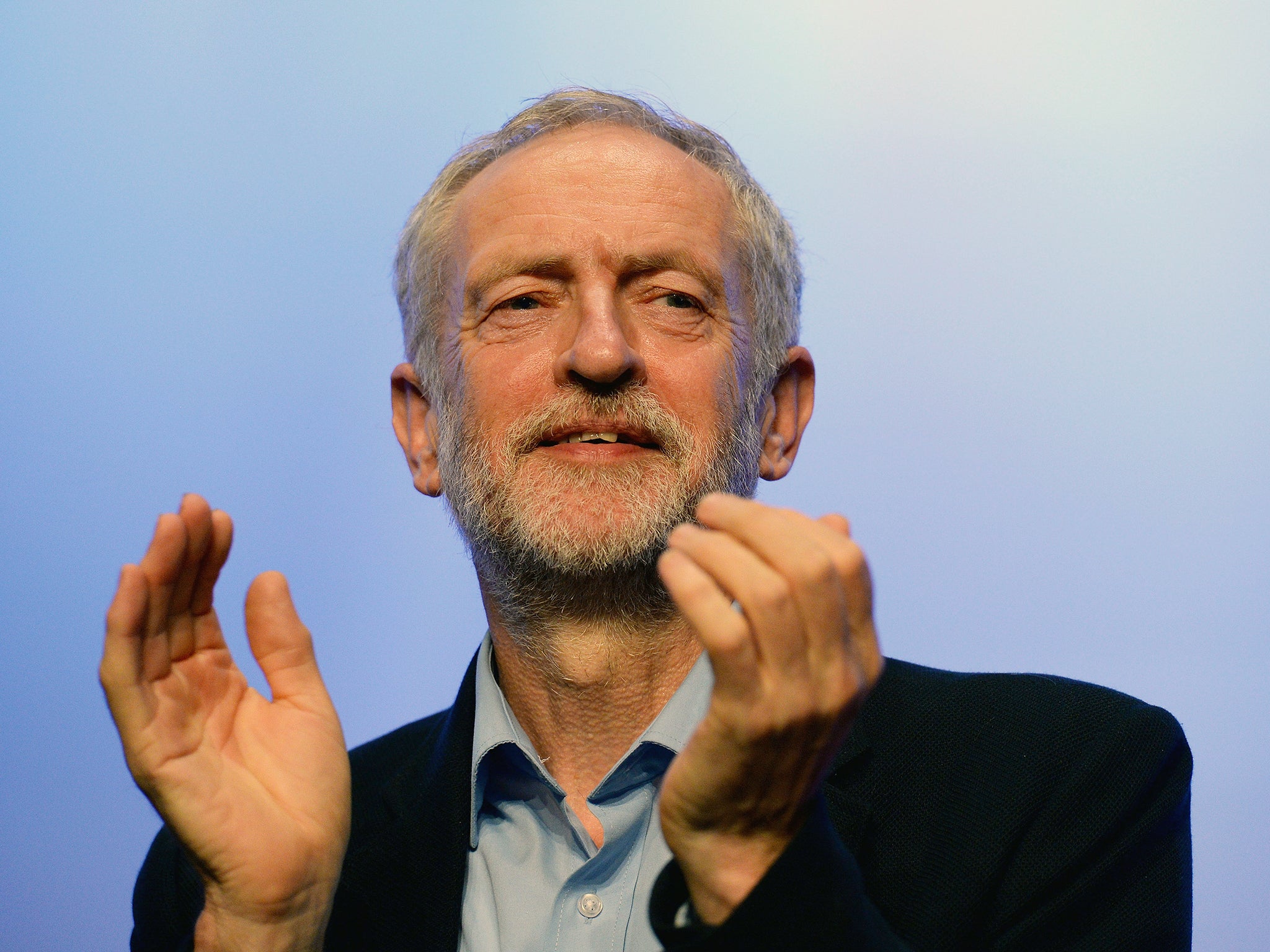 Labour party leader Jeremy Corbyn addresses the TUC Conference at The Brighton Centre