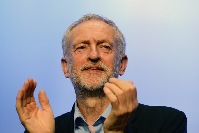 Labour party leader Jeremy Corbyn addresses the TUC Conference at The Brighton Centre