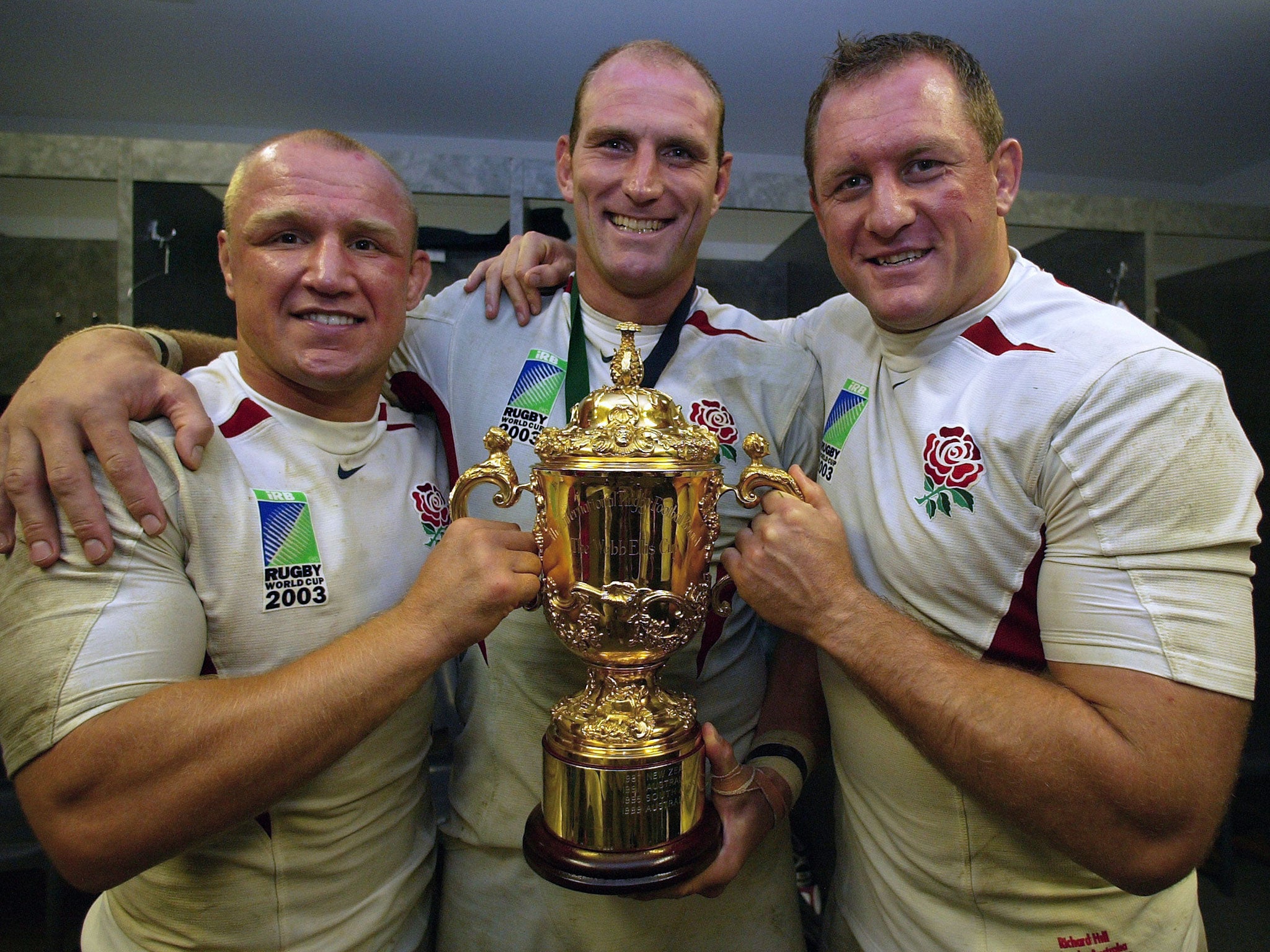 England 2003 Rugby Union World Cup Final Picture Martin Johnson Jonny Wilkinson 
