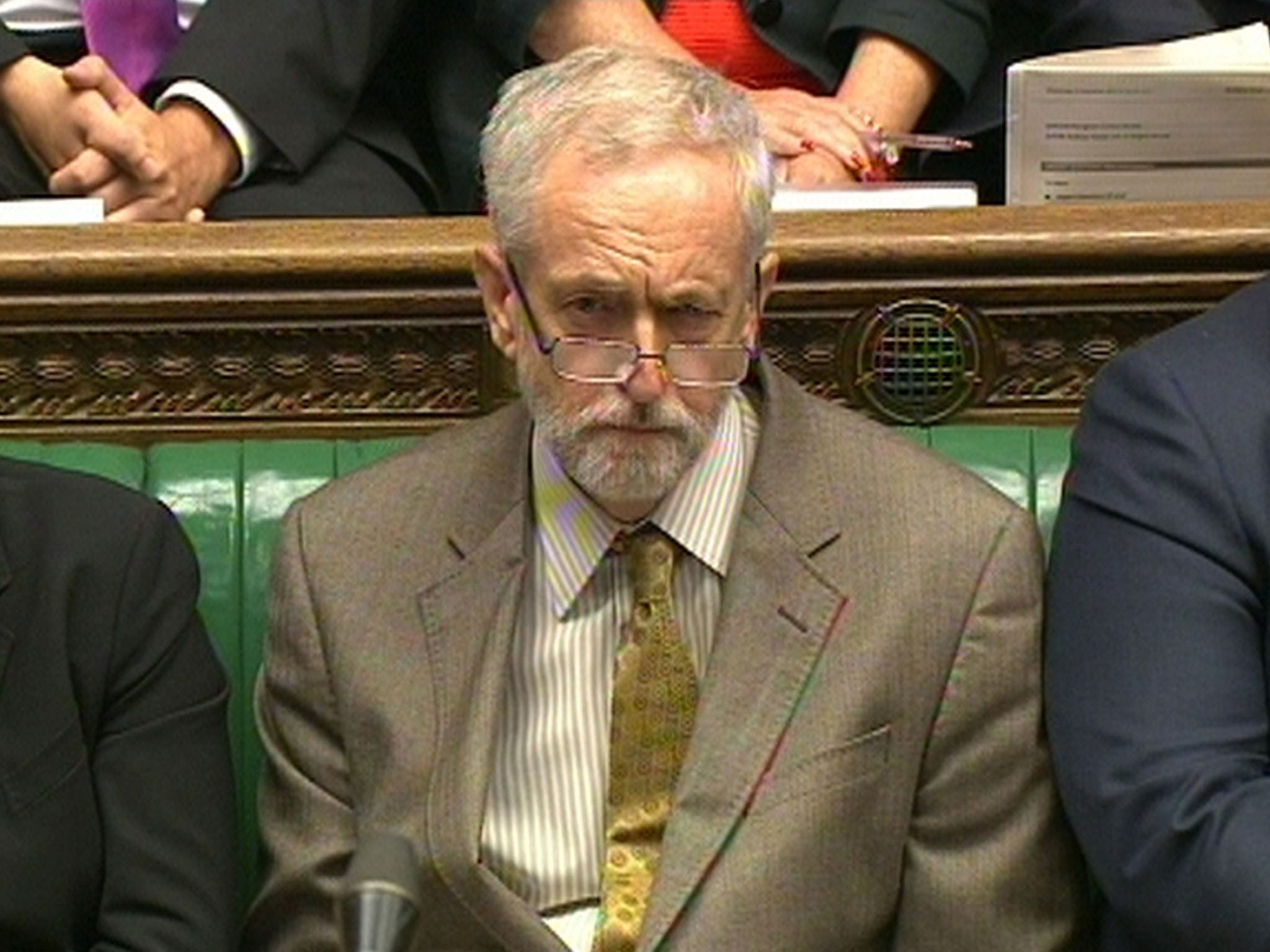 Labour party leader Jeremy Corbyn during his first Prime Minister's Questions in the House of Commons