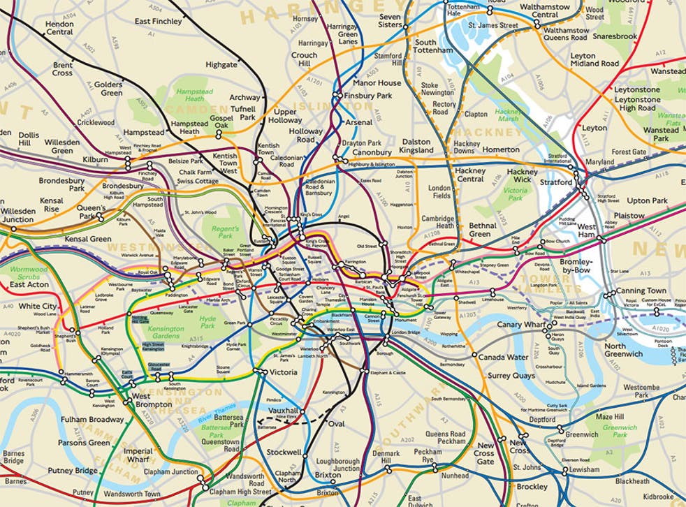Accurate map of London Underground and other rail lines