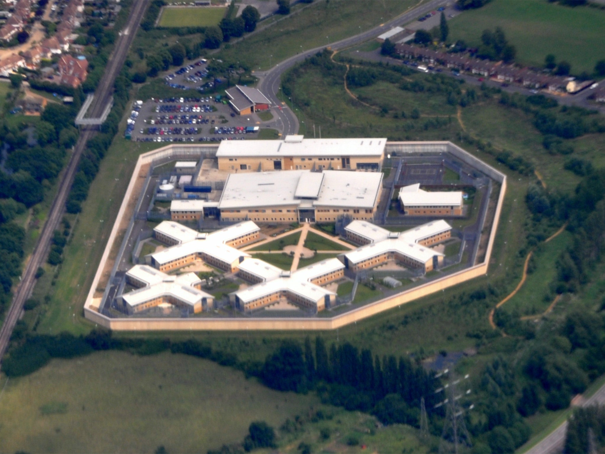 An aerial view of HM Prison Bronzefield in Surrey. File photo