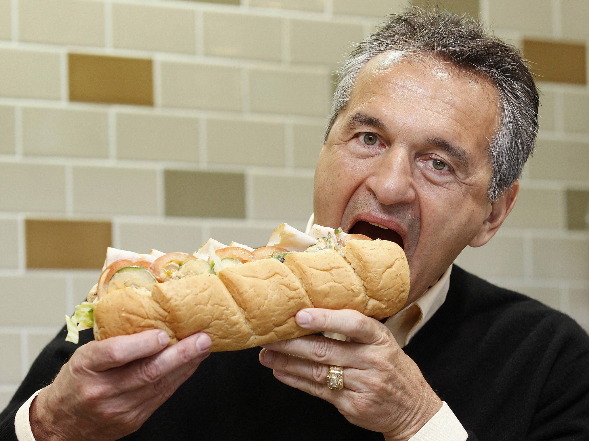 DeLuca in a branch of Subway: it has more than 44,000 shops in 110 countries