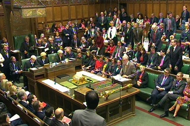Labour leader Jeremy Corbyn at centre stage during PMQs
