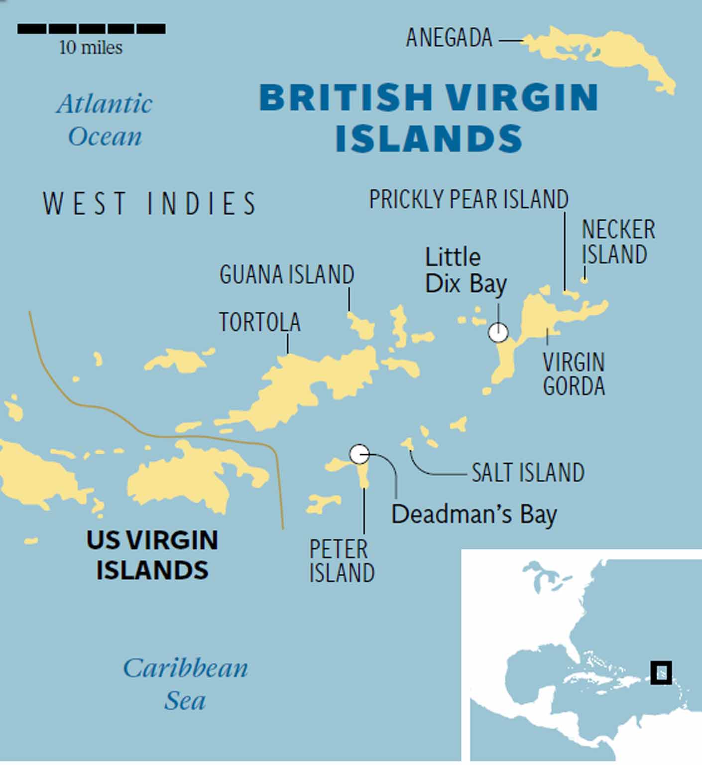 Virgin Islands Map Caribbean