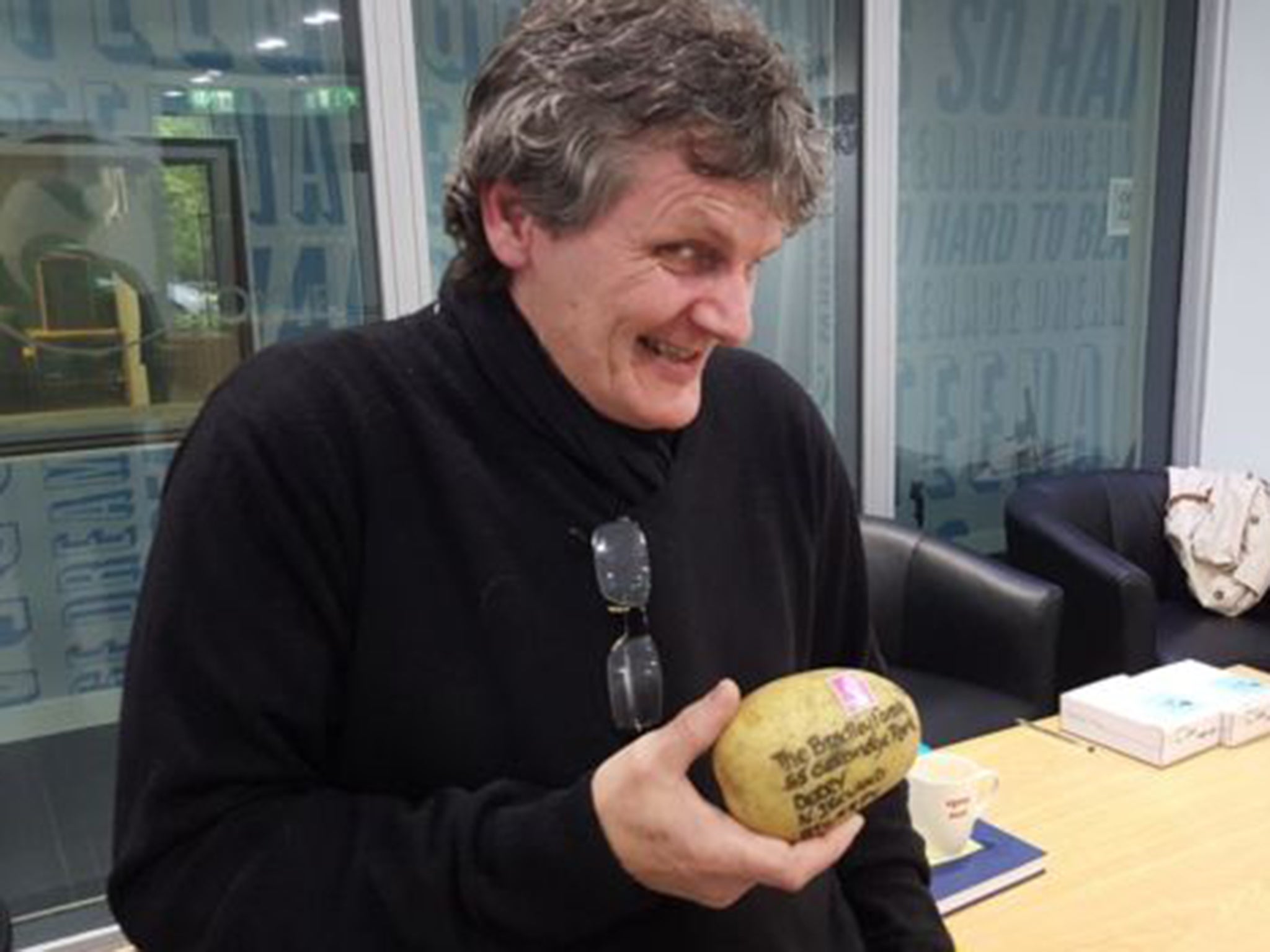 Dermot Bradley was delighted with the Maris Piper potato posted from Birmingham to Northern Ireland