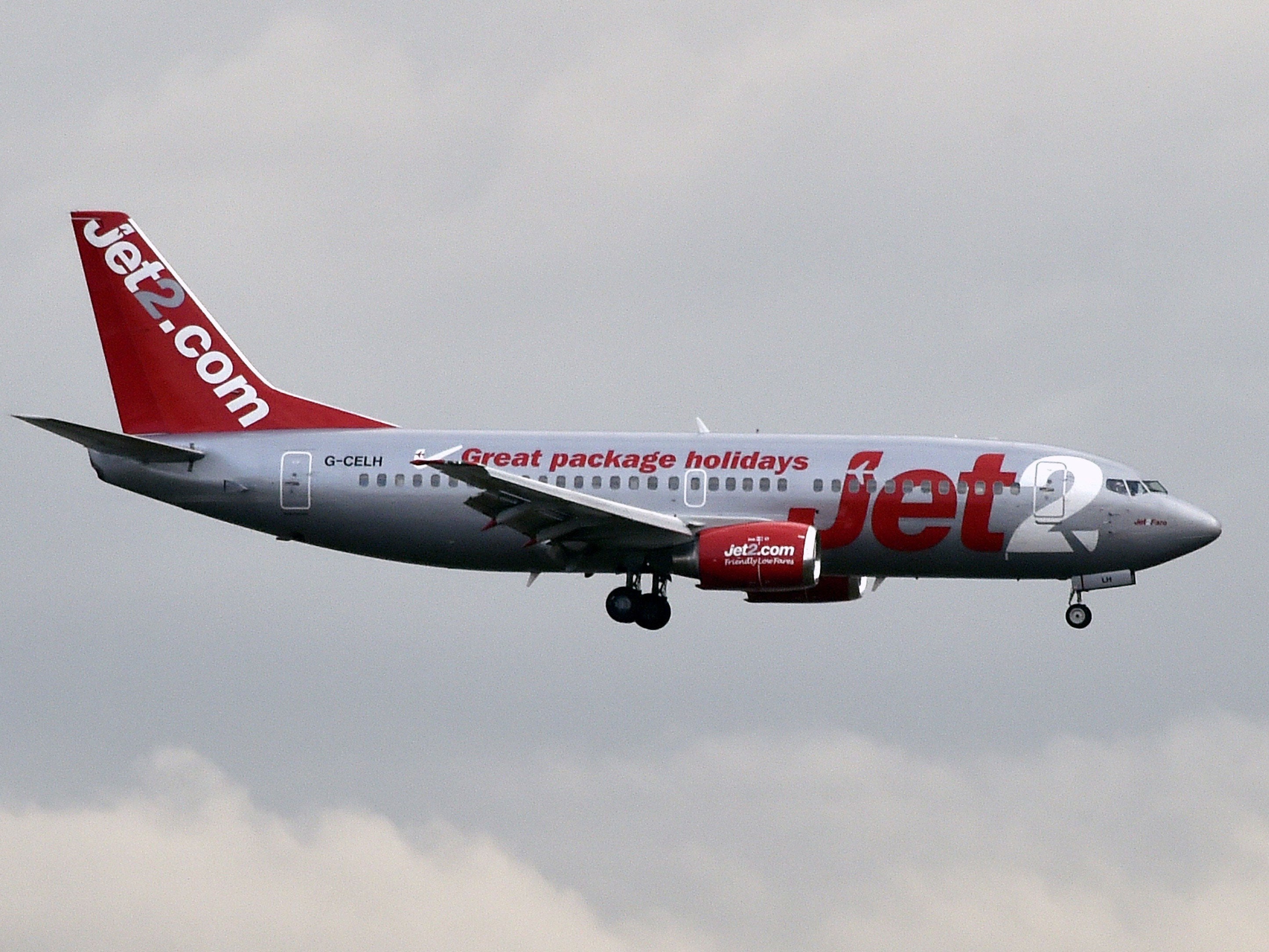 A Jet2 plane lands at Toulouse airport in 2014