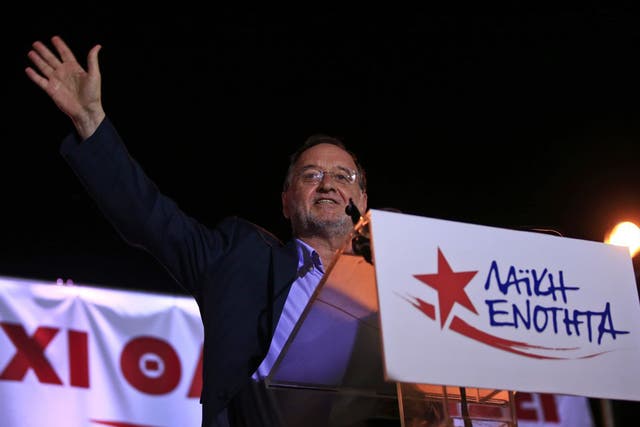 Panagiotis Lafazanis and the left-wing Popular Unity party now head Greece’s anti-euro faction