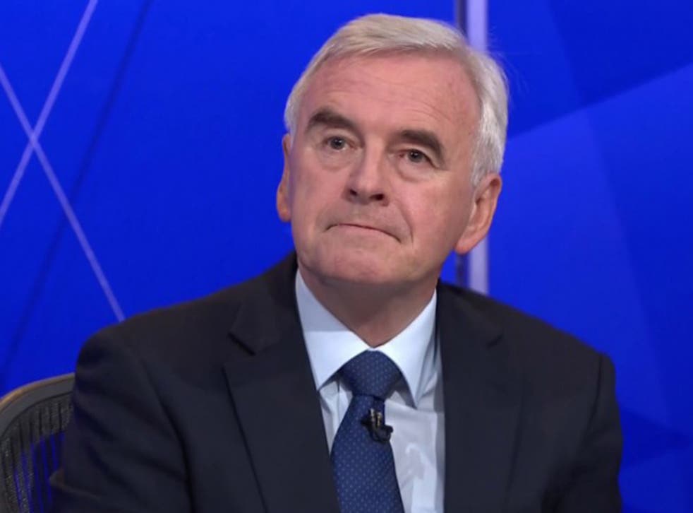 John McDonnell has apologised on BBC’s Question Time for his comments 