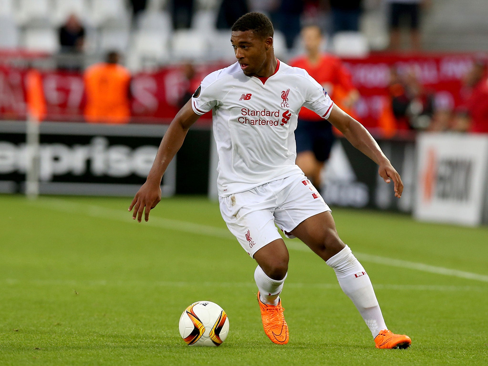 Jordon Ibe in Europa League action for Liverpool