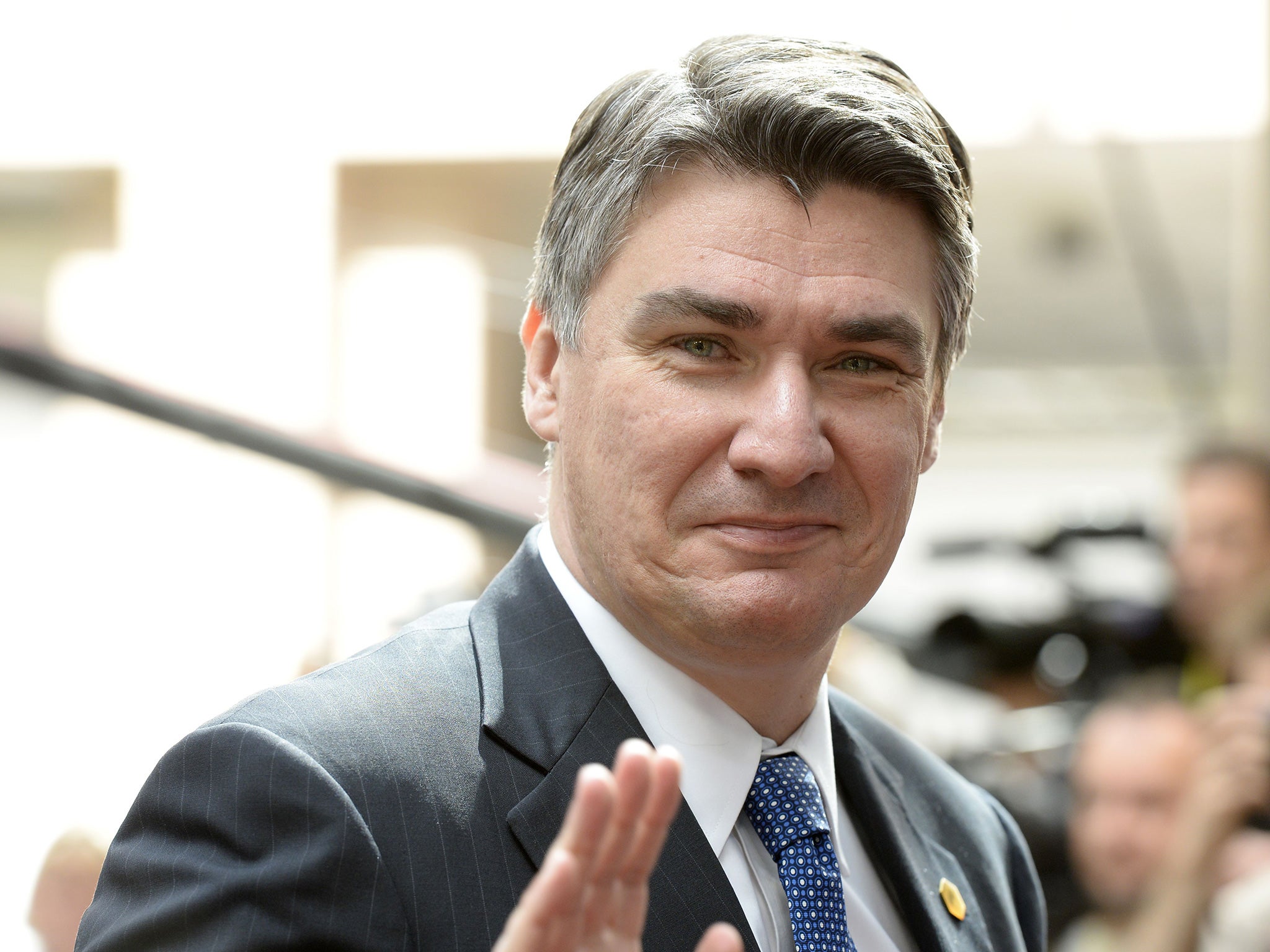 Prime Minister Zoran Milanovic arrives for day two of an EU summit