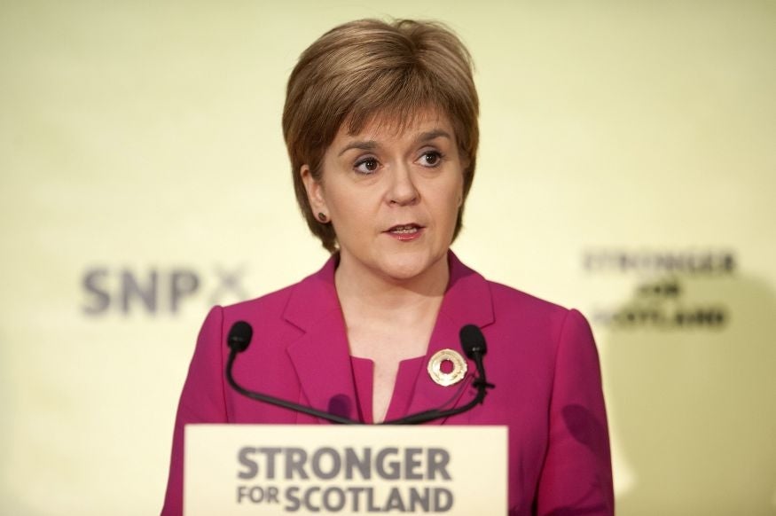Nicola Sturgeon delivers a speech in Edinburgh