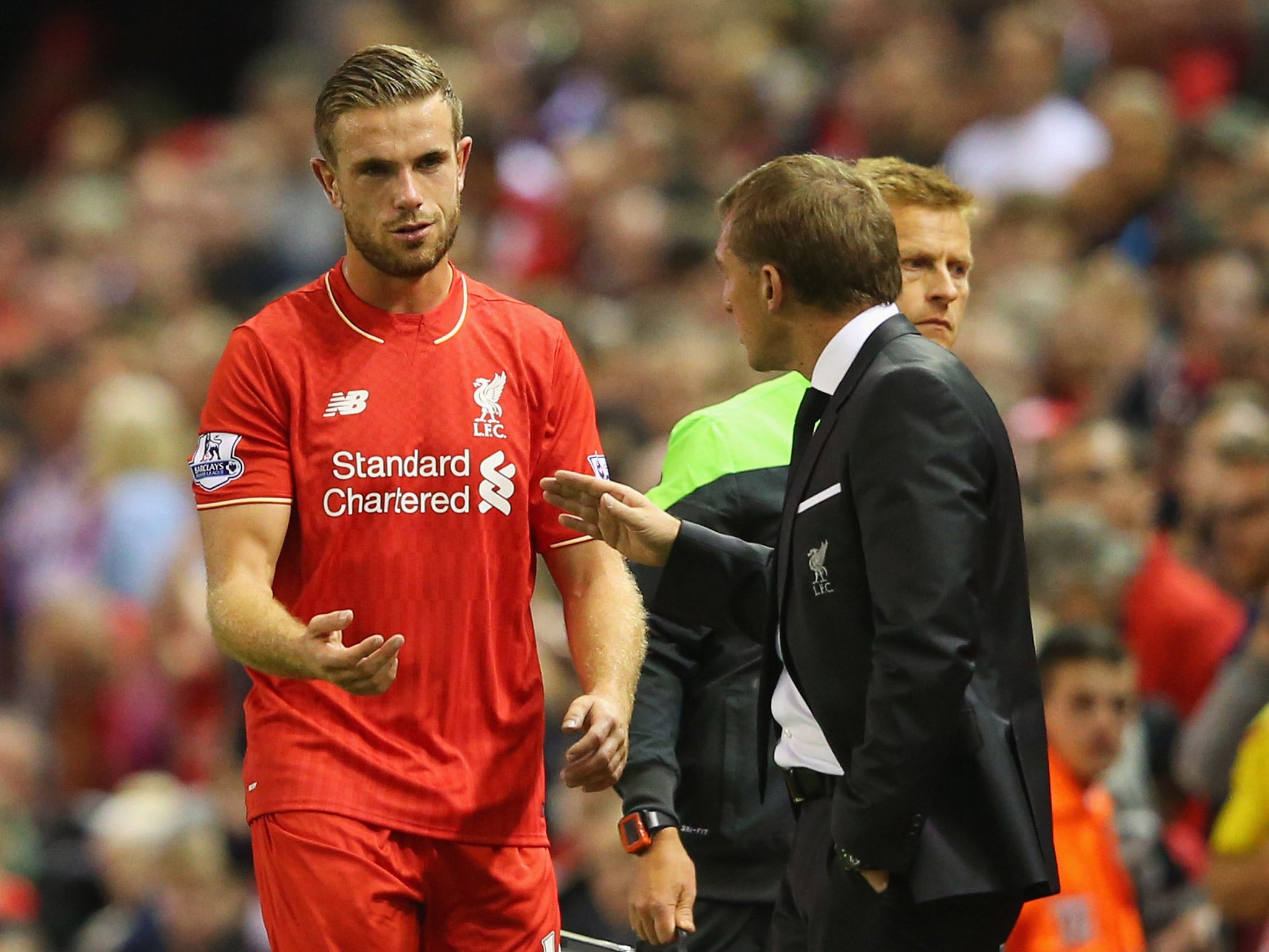 Jordan Henderson comes off the field against Bournemouth