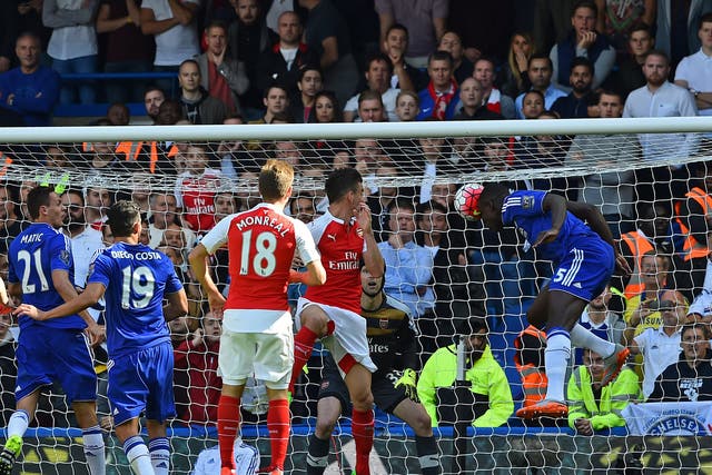 Kurt Zouma scores Chelsea's first against Arsenal